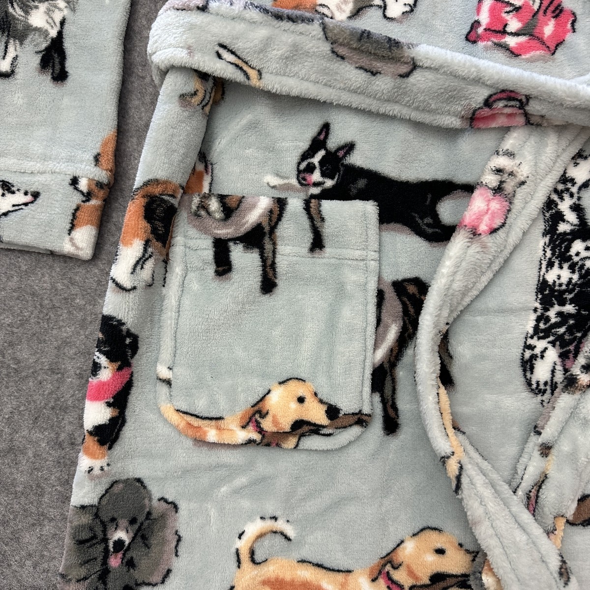 New Vera Bradley DOG SHOW Print Belted Hooded Fleece Robe Size L