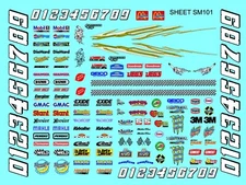 Clear Matte R/c Decal Sheet SM101 1/24-1/18th Graphics/Numbers  Body-Derbyrevely