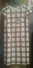 NWT VERA WANG LAVENDER BLACK/WHITE TEXTURED PLAID DRESS RETAIL $500.00 SZ 4/38