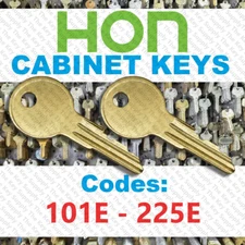 ( 2 pack) Two Hon Desk & File Cabinet keys / Select key code / Series 101E-225E