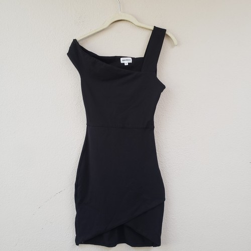 Superdown XSmall Fallon Asymmetrical Mini Dress Black Sleeveless Cocktail Party
