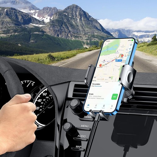 Car Phone Holder, Air Vent Car Phone Mount Cradle 360° Rotation - Upgraded Super - Picture 8 of 13