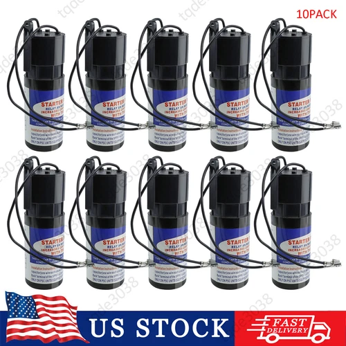 10 Pack SPP6 Hard Start Kit Capacitor Relay 1/2HP-10HP Increases Torque 500%