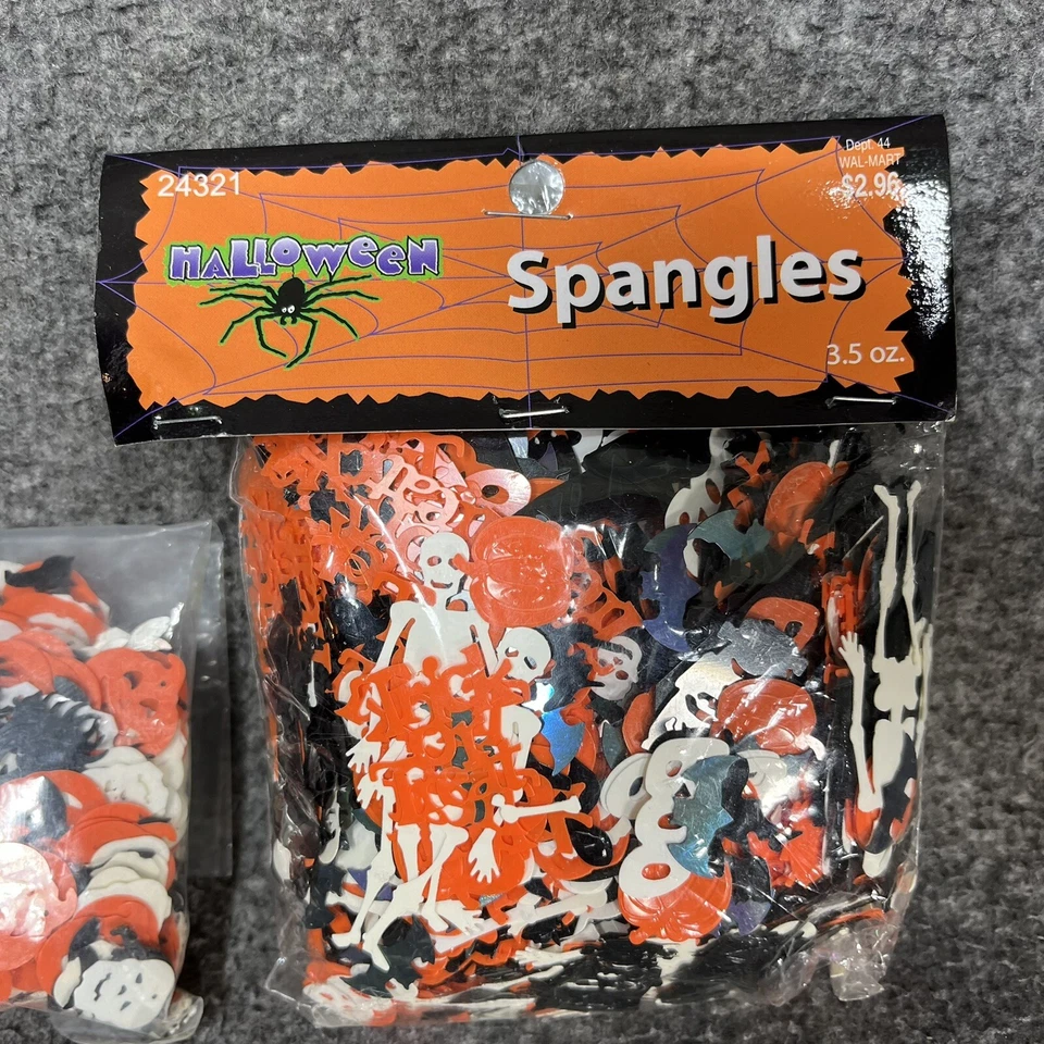 Lote de 3 bolsas de confeti de Halloween araña fantasma esqueleto calabaza murciélago abucheo decoración de fiesta Foto 4 de 4