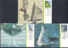 1983 AMERICA'S CUP  TRIUMPH DECIMAL STAMP MAXICARD SET NEW #101