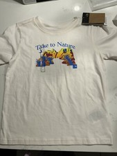 NWT The North face Girl's Ivory Take To Nature Graphic T Shirt Sz L 12 