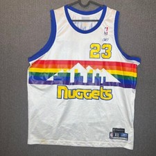 Reebok Jersey Men's XL White Hardwood Classics Denver Nuggets #23 Camby 