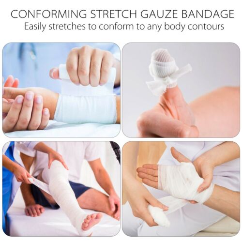 4'' Gauze Roll Bandage Sterile Stretch Medical Tape First Aid Wound Care 24 Pack - Picture 10 of 12
