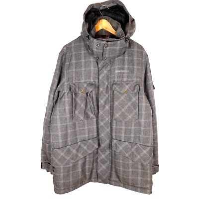 DIDRIKSONS Men's Parka Jacket Size XL Grey Full Zip Hooded STORM SYSTEM DRY5