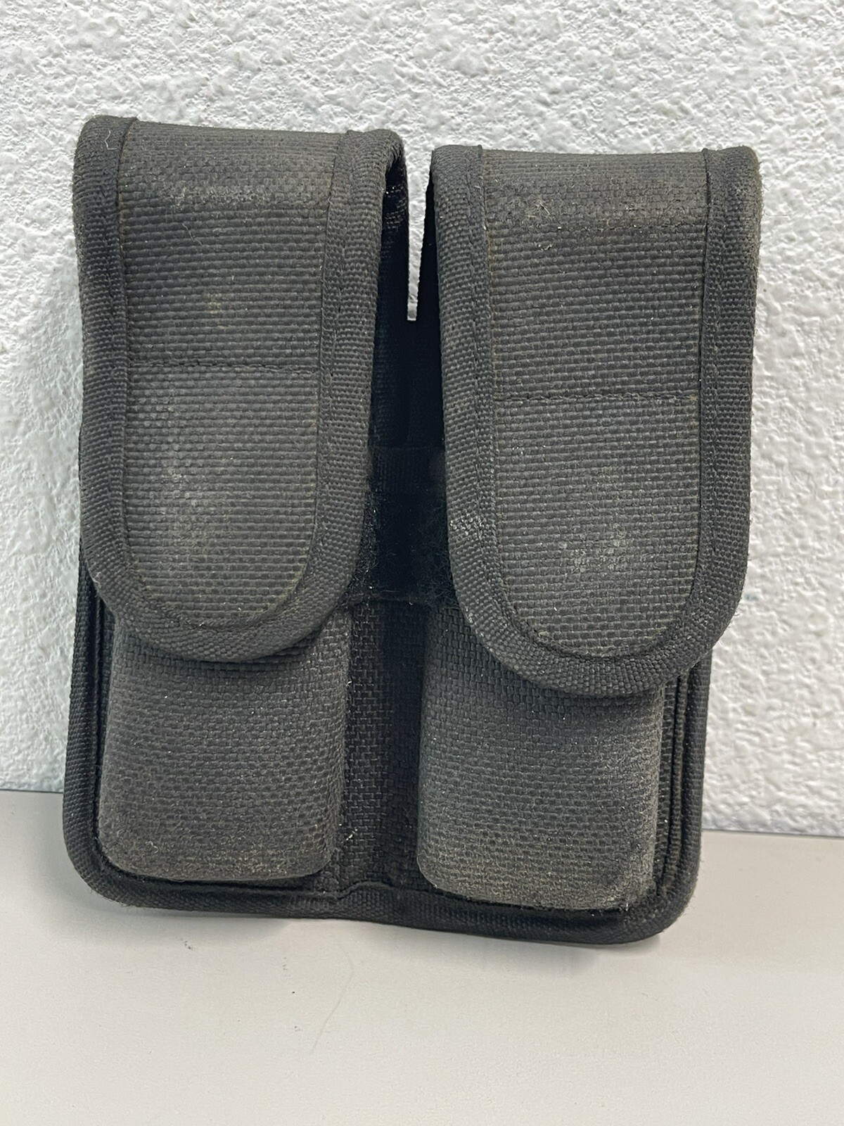 Bianchi Double Magazine Pouch Black Nylon With Belt Loop And Hook & Loop Closure-image