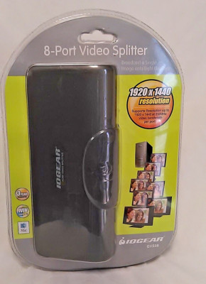 8 SCREENS AT ONCE 8 Port Video Splitter FOR MAC OR WINDOWS  RETAIL PACKAGING