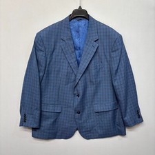 Oak Hill Men Blazer Jacket Size 2XL XXL 50R / 52R Blue Plaid B378 -27