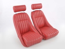 Sedili avvolgenti auto Set Classic 2 finta pelle rossa con poggiatesta