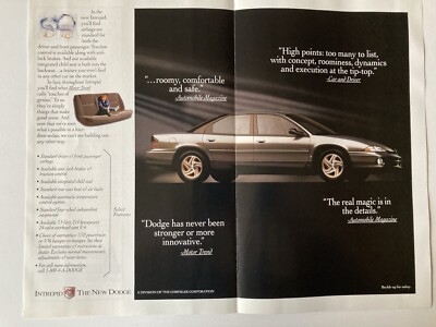 1993 Dodge Intrepid Two Page Fold Out Print Ad