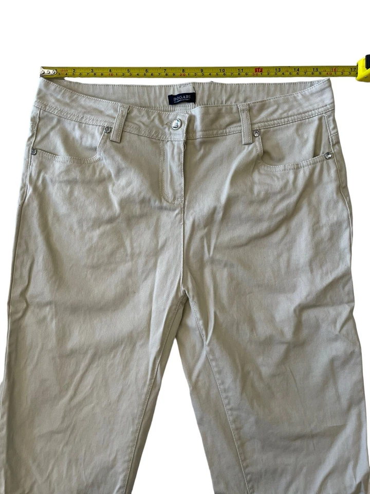 Pantalones de mezclilla Bogari ajustados rectos marfil para mujer talla 8 31x32 buen estado Foto 4 de 4