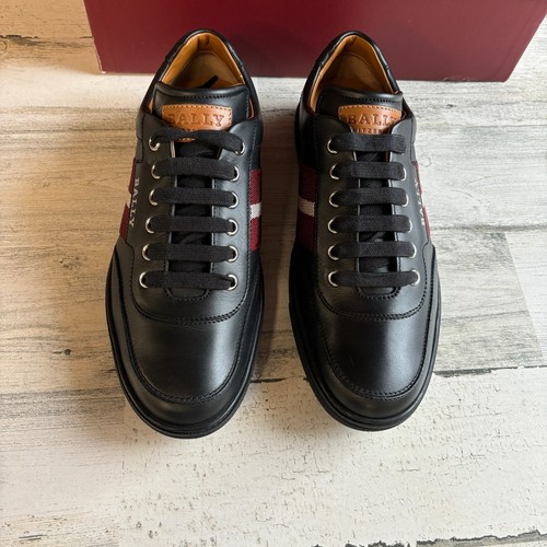 Bally Oriano Leather Sneakers Size 6.5 Black - Picture 7 of 10