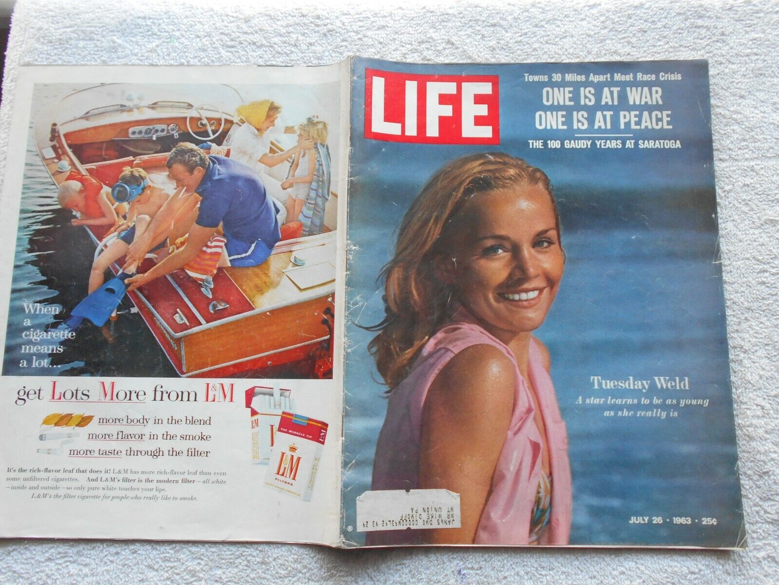 JULY 26, 1963 ISSUE LIFE MAGAZINE TUESDAY WELD ON COVER