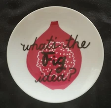 Crate & Barrel Pun Appetizer Plate What's the fig idea? 6 1/2"
