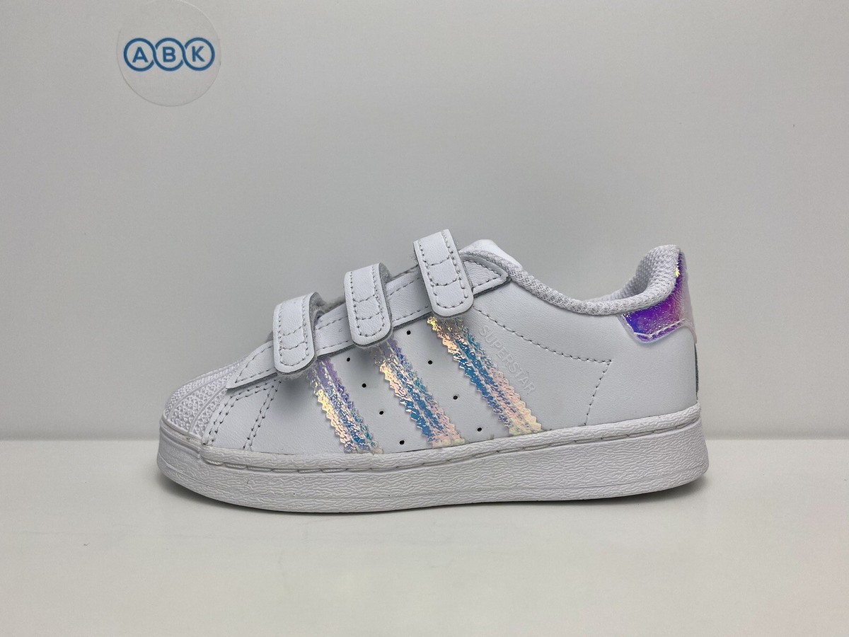 Adidas Superstar CF I Little Girls Kids White Iridescent UK Size