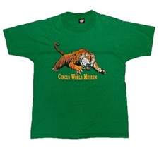 Vintage Screen Stars Circus World Baraboo Green Graphic Shirt Size L Made in USA