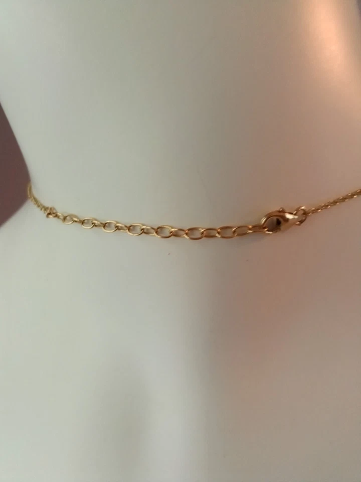 Collar Colgante Piedra Calcedonia Fucsia Relleno Oro 14k SONYARENEE 'Lee'  Foto 3 de 4