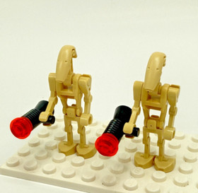 LEGO Star Wars -  2 Battle Droid Tan Minifigure - sw0001b - 7654