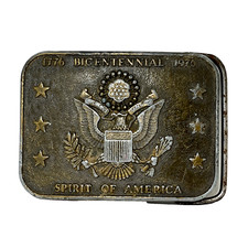 Bicentennial - Spirit of America 1776-1976 Metal Belt Buckle Vintage Distressed