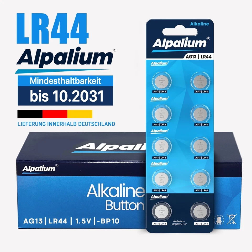 CAMELION LR44 AG13 SR44W V13GA 357 A76 Alpalium Knopfzellen Knopfbatterien MHD bis 2031