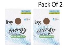 2 X L  eggs Women's Sheer Energy Cool Comfort Control Top Pantyhose, 98170