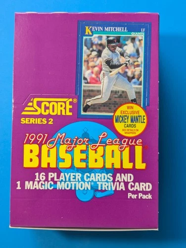 1991 Score Series 2 Wax Box -36 Packs Factory Sealed  Mickey Mantle Auto Insert
