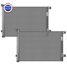 Retractable Baby Gate 33 Height Expands up to 55 Gray Mesh Indoor Outdoor 2-Pack