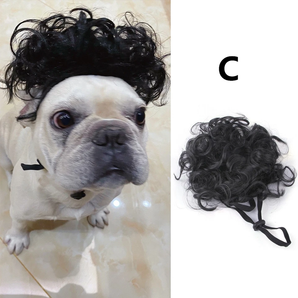 Pelucas divertidas para perros pequeños medianos y grandes pelucas para mascotas para Halloween, Navidad Foto 2 de 4