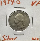 1954 D Washington Quarter 90% Silver 25C