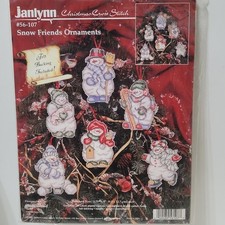 1997 Janlynn Snow Friends Ornaments Christmas Cross Stitch Kit Snowman 56-107