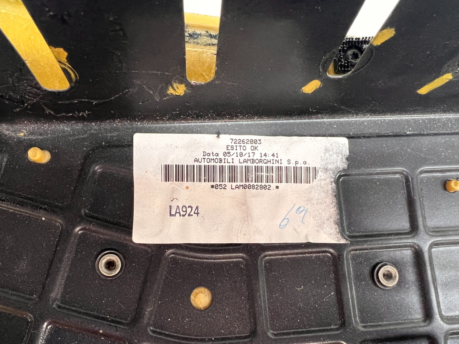 LAMBORGHINI AVENTADOR DASHBOARD RIGHT PASSENGER SAFETY COVER PANEL OEM 471880214