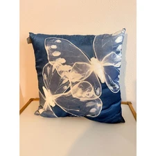 Aviva Stanoff Monarch Ombre Twilight On Ivoire Signature Velvet Pillow 20"x20"