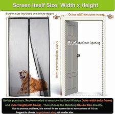 Magnetic Screen Door Self Closing, Black Upgraded Polyester 36x80