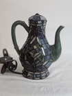 Vintage Tiffany Style Accent Table Lamp 9"H x 7.5"W Metal & Stain Glass