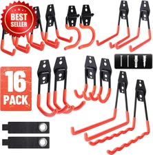 16x Garage Hooks Heavy Duty Steel Wall Mount Tool Hangers for Bike Ladder
