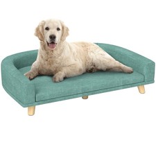 Dog Sofa Couch with Washable Cushion for Large Dogs, Cats, Green