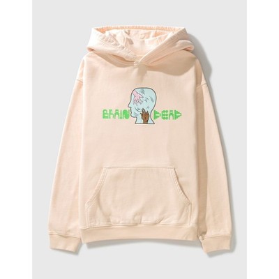 Brain Dead  Handheld Graphic Hoodie Cream Size M Streetwear Reasonable Doubt