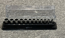 SNAP ON PAKTY241 FSM 12pc 8mm-19mm 3/8" Dr 6 PT METRIC SHALLOW SOCKET SET