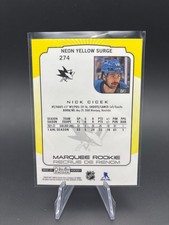 22/23 OPC PLATINUM NICK CICEK NEON YELLOW SURGE RC ROOKIE PARALLEL #274