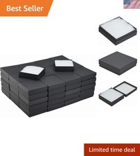 JPB Matte Black Cotton Filled Jewelry Box 33 Case of 100 3.5 inches x 3.5 ...