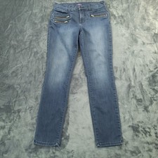NYDJ Legging Jeans Womens 6 Blue Lift Tuck Zip Pocket Jegging USA Made