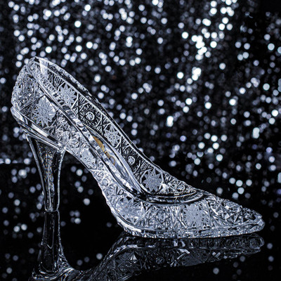 Bohemia Crystal Cinderella Glass Slipper Czech Crystal Collectible Princess Gift