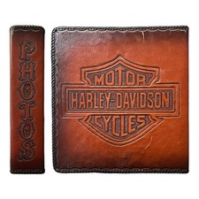 Vintage Handtooled Leather Photo Album Harley-Davidson 3 Ring Scrapbook Binder
