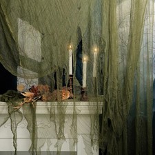 Green, Spooky Gauze Party Decoration, 400''x36''Large Halloween Creepy Cloth