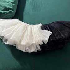 Girls Adult Plus Black and White Polyester Tutu Skirt Dance Costume