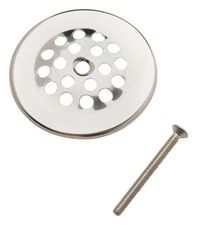 Plumb Pak PP826-64 Bathtub Dome Grid Strainer with Screw, 3", Polished Chrome
